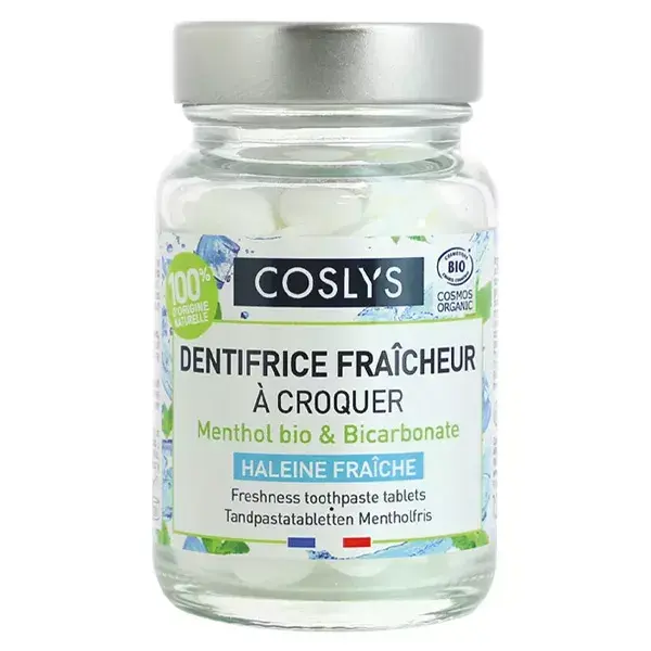 Coslys Dentifrice Fraîcheur à Croquer Bio 120 pastilles