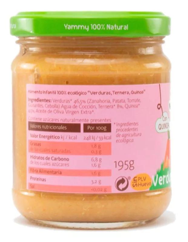 Yammy Tarrito Verduras, Ternera y Quinoa 100% Ecológico 195 gr