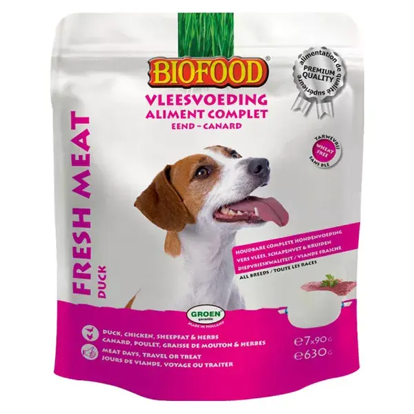 Biofood Chien Aliment Complet Canard 7 x 90g