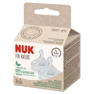 Nuk For Nature Tettarella Silicone Taglia L Flusso Rapido Lotto di 2