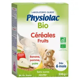 Physiolac Bio Céréales Fruits +6m 200g