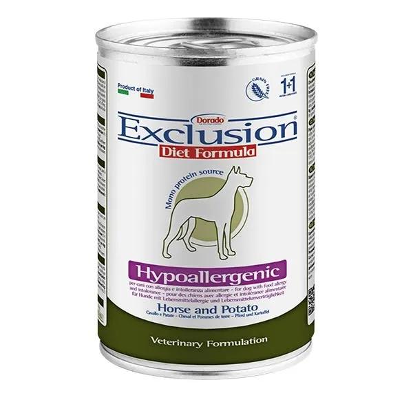 Exclusion Veterinary Diet Formula Hypoallergenic Per Cani Cavallo/Patate Lattina 400Gr