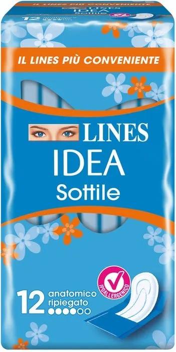 Lines Idea Assorbenti Sottili Ripiegati Con Ali 12 Pezzi