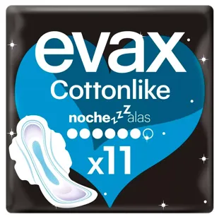 Evax Compressas Noturnas Cottonlike com Asas 11 unidades