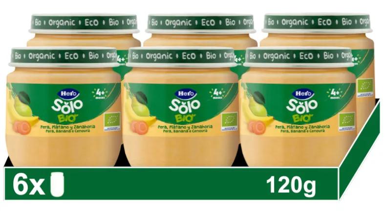 Hero Solo Bio Jar Poire, Banane et Carotte Bio +4m 6x120 gr