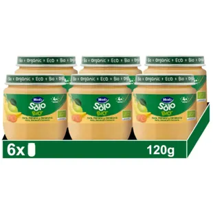 Hero Solo Bio Jar Pear, Banana and Carrot Organic +4m 6x120 gr