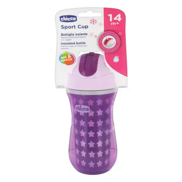 Chicco Sport Cup with Straw and Insulating Wall +14m Purple 266ml
