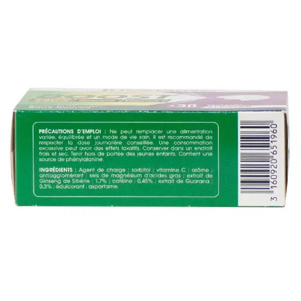 Juvamine Boost Vitamina C Ginseng Guaraná 30 comprimidos masticables