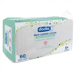 Dodie Hygiène & Soin Maxi Carrés Coton Bio 60 unités