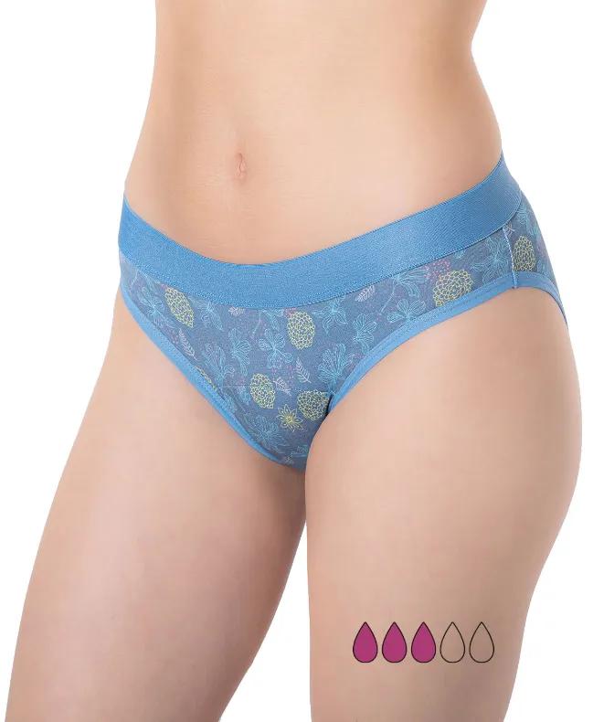 Inca Farma menstruatieslipje tiener medium absorptie bloemen blauw maat L