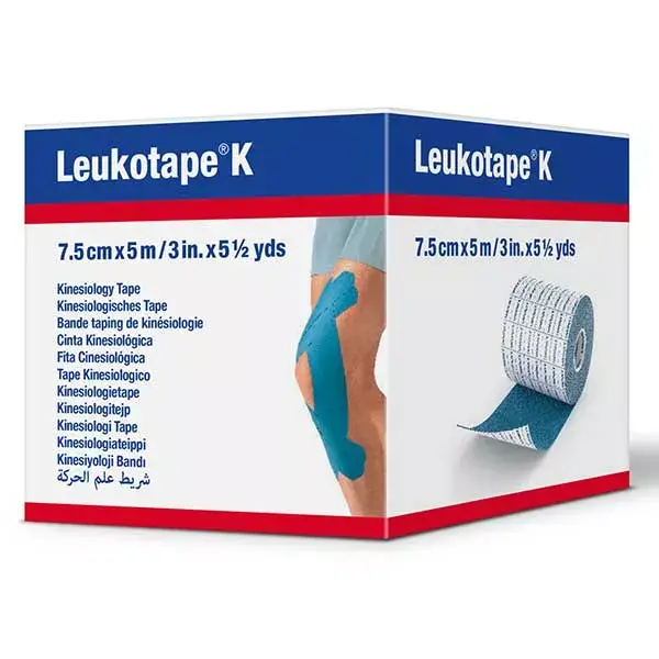 Leukotape K Bande Adhésive Elastique Bleu 7.5cm x 5m