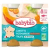 Babybio Repas Midi Pot Carotte Potimarron Truite +8m Bio 2 x 200g