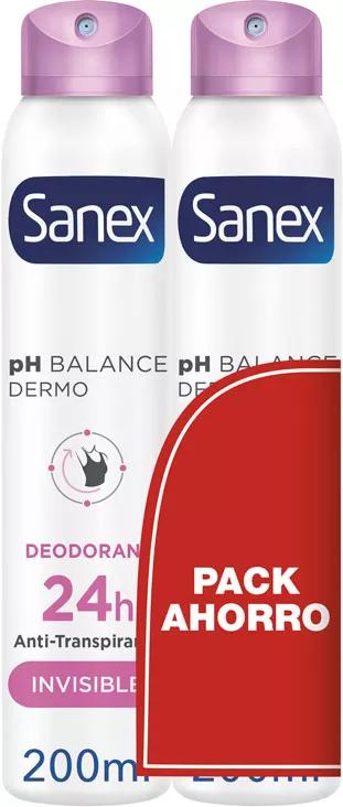 Sanex pH Balance Dermo Invisible Desodorante Spray 2x200 ml