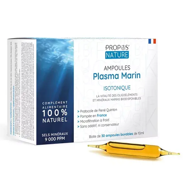 Propos'Nature Eau de Mer Isotonique Plasma Marin Quinton 30 Ampoules