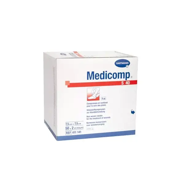 Medicomp Compresses en Non-Tissé 7,5cm x 7,5cm 50 sachets