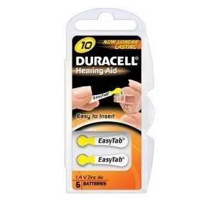 Duracell EasyTab 10 Giallo Batterie Apparecchio Acustico 6 Batterie