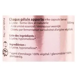 Vit'all+ L-Lysine 500mg 120 gélules végétales