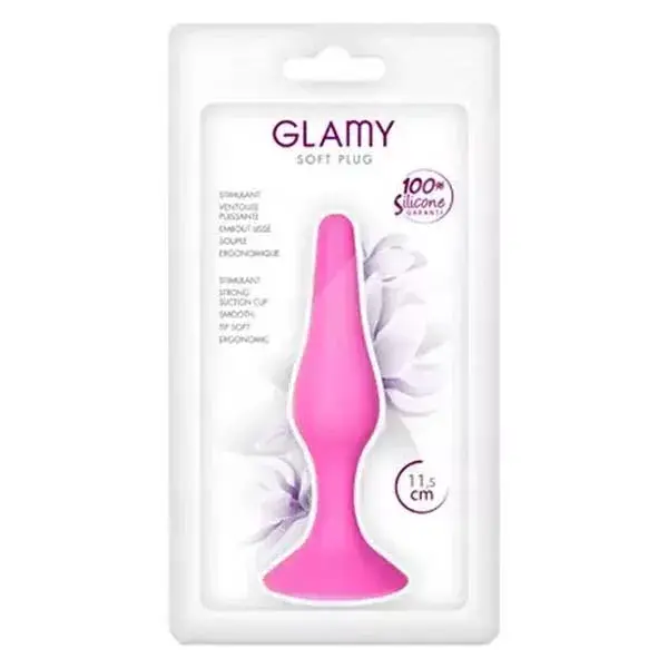 Glamy Soft Plug Anal Ventouse Rose Taille S