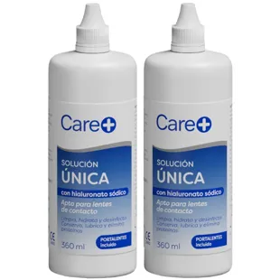Care+ Contact Lens Solution with Sodium Hyaluronate 2x360 ml