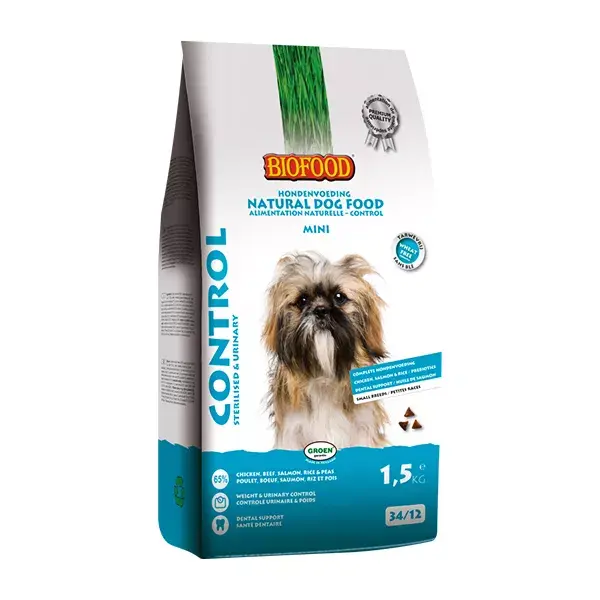 Biofood Dog Mini Croquettes Small Dog Control Without Wheat 1.5kg