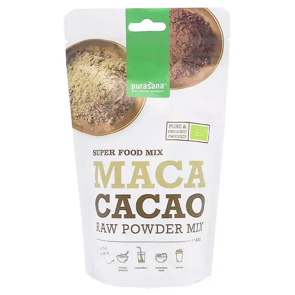 Purasana Maca-Cacao Polvo Bio 200g