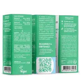 Nutri&Co Vitamine D3 Végétale Santé des Os et Immunité 15ml