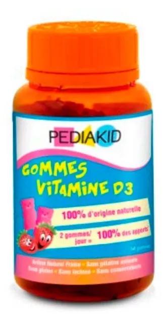 Pediakid gomas Vitamina D3 para Crianças Sabor Morango 60Uds