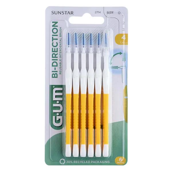 Cepillo Interdental Encías Bidireccional 1,4mm Amarillo 6uds