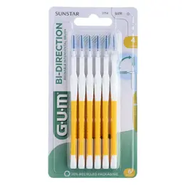 Gum Brossette Interdentaire Bi-Direction 1,4mm Jaune 6 unités