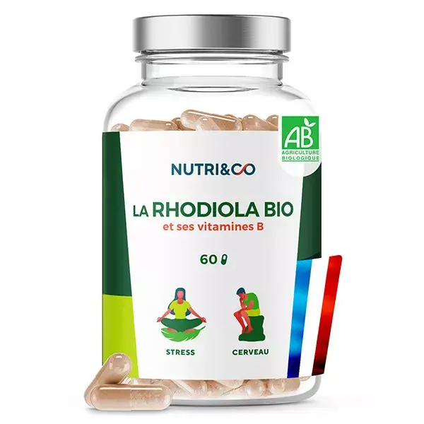 Nutri&Co Rhodiola Rosea Bio Anti Stress Fatigue Anxiété 60 gélules