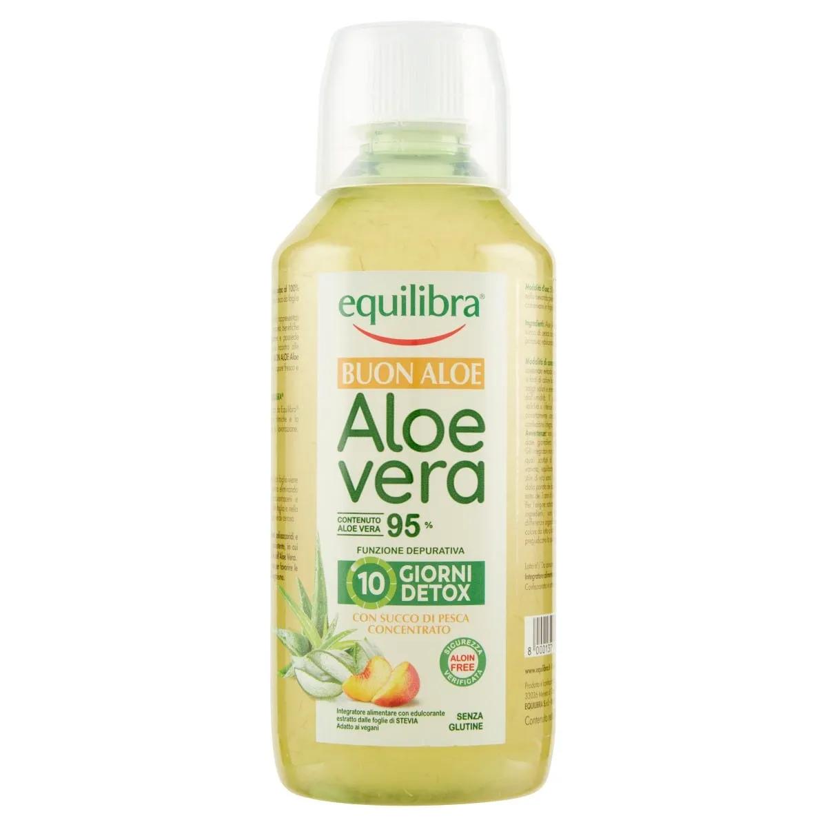 Equilibra Buon Aloe Vera Con Succo Di Pesca Concentrato Integratore Depurativo 500 ml