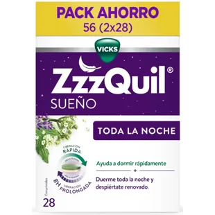 ZzzQuil Sleep All Night with Melatonin 2x28 Tablets