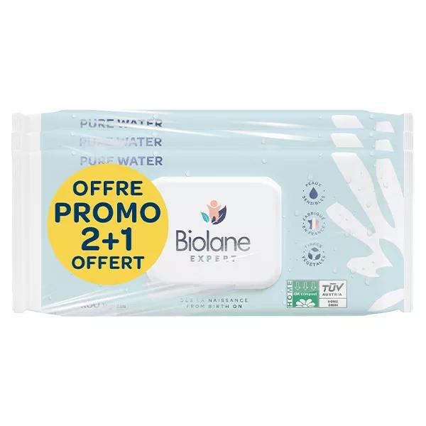 Biolane Expert - Salviette Pure Water Senza Profumo Lotto di 3 x 60 unità
