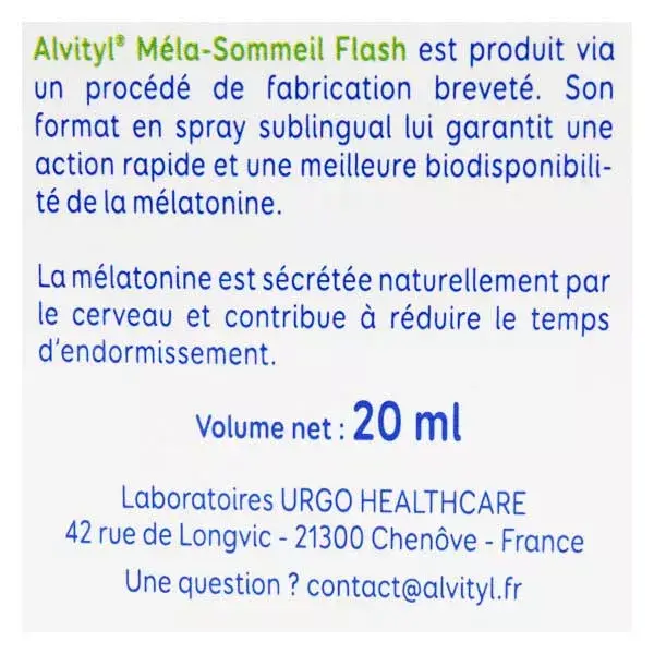 Alvityl Méla-sommeil Flash Mélatonine Spray dès 18 ans 20ml