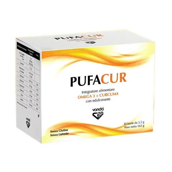 Pufacur Integratore Antinfiammatorio Omega 3 + Curcuma 30 Bustine