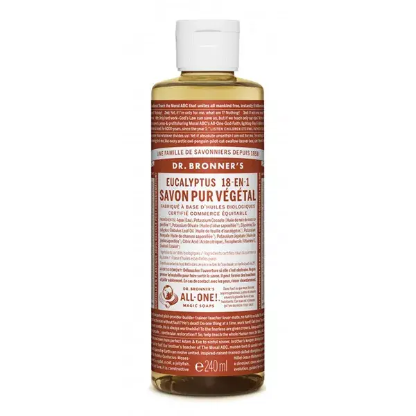 Dr Bronner's Savon Pur Végétal Eucalyptus "18 en 1" 240ml