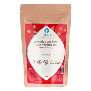 Bio-T Tinta per capelli rossa a base vegetale - Biologica e 100% naturale - 100 g