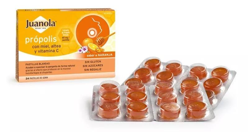 Juanola Propolis Honig Altea Vit C Orangengeschmack 24 Soft Tabs