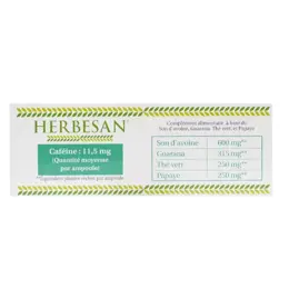 Herbesan Guarana Brûle-Graisse Bio 20 ampoules 15ml