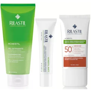 Rilastil Acnestil Reinigungsgel 200 ml+Matte Creme 40 ml+Sun System Acnestil SPF50+ 40 ml