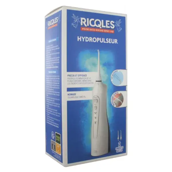 Ricqles Hydropulseur + 2 Embouts Rechargeables