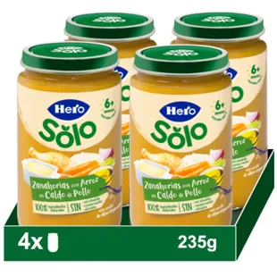 Hero Baby Carrots with Rice in Chicken Broth Jars +6m 4x235 gr