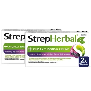 StrepHerbal Elderberry and Echinacea 2x16 Lozenges Suck