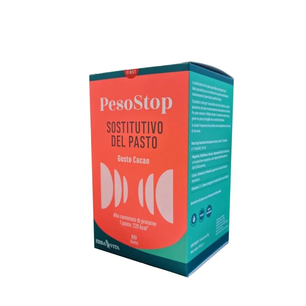 Erba Vita Peso Stop Sostitutivo del Pasto Gusto Cacao 10 Bustine