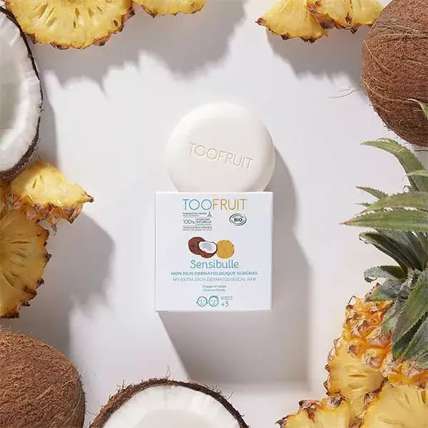 Toofruit Enfant Corps Pain Dermatologique Surgras Ananas Coco Bio 85g