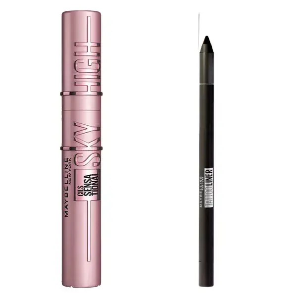 Maybelline Duo Mascara Sky High et Eyeliner Perfect Slim Noir Intense