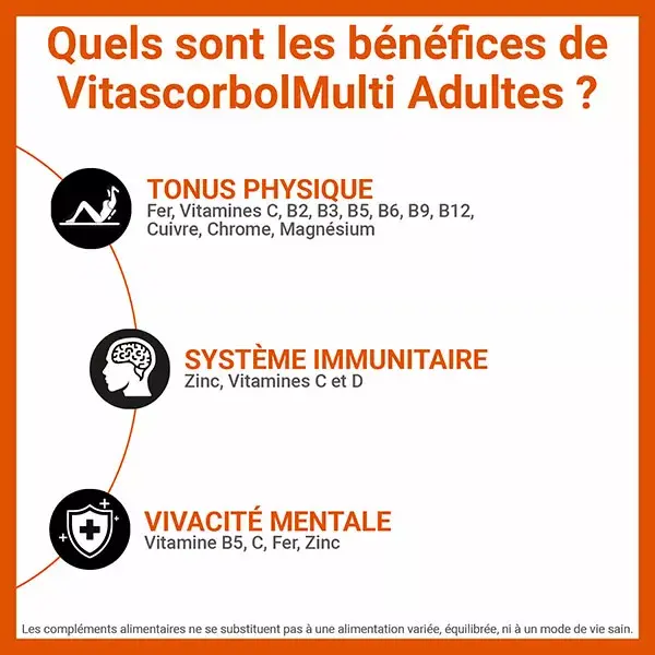 Vitascorbol Multi Adulte 30 comprimés