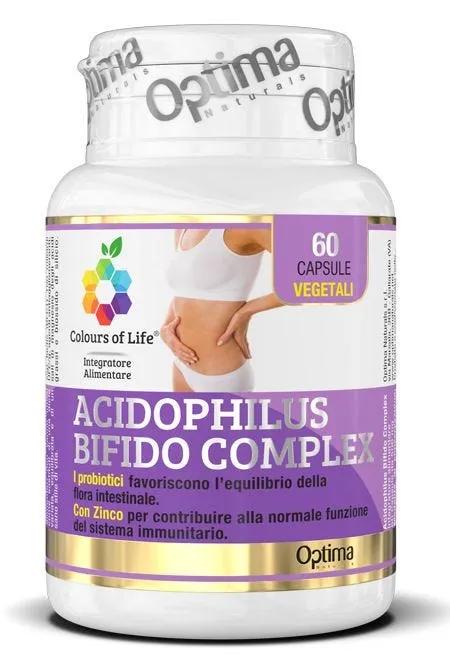 Optima Colours Of Life Acidophilus-Bifido Complex Integratore Probiotici 60 Capsule