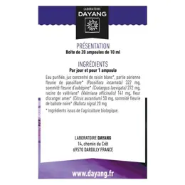 Dayang Complexe Sommeil Détente Bio 20 ampoules