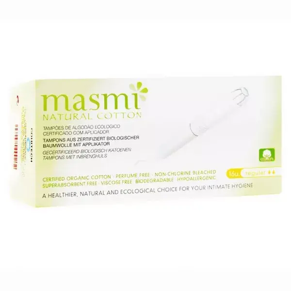 MASMI Organic Coton Tampons with Applicator 16 units